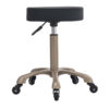 the orbis medi stool in black is fitted with a beige gold gaslift and five star base