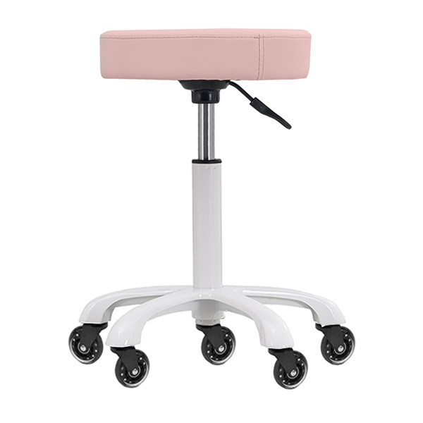 therapist stool with white five star base and gaslift adds glamour to any working space