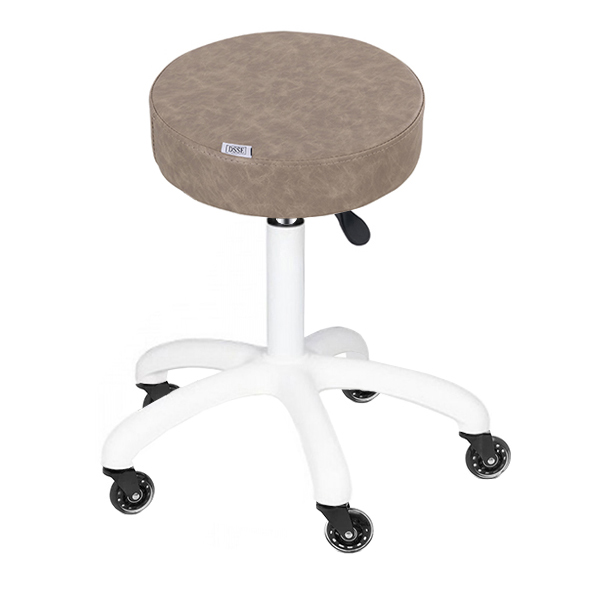 therapist stool is upholstered in anti-microbial medical vinyl with memory foam for extra comfort