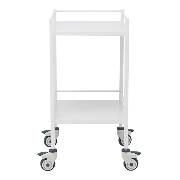 2 tier medical trolley with heavy duty lockable castors