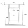 spec sheet for the DSSE Cava salon reception desk