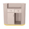salon reception desk with two lockable drawers and curved finish is built to last