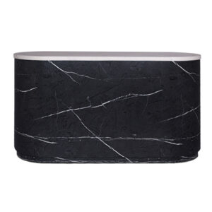 salon reception desk in high quality marble look laminate perfect for small spaces