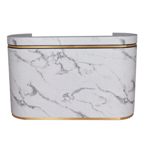 salon reception counter with ample storage and also features two lockable drawers