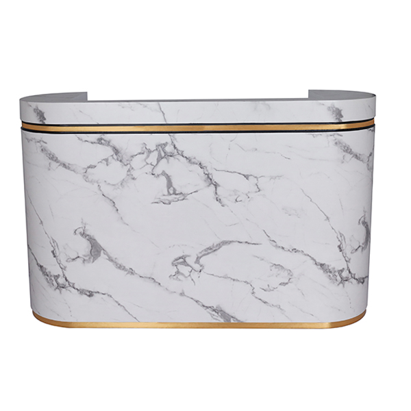 salon reception counter with ample storage and also features two lockable drawers