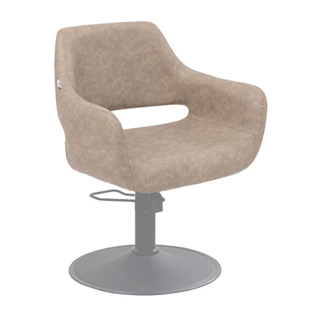 salon chair is upholstered in anti-microbial medical grade vinyl with memory foam