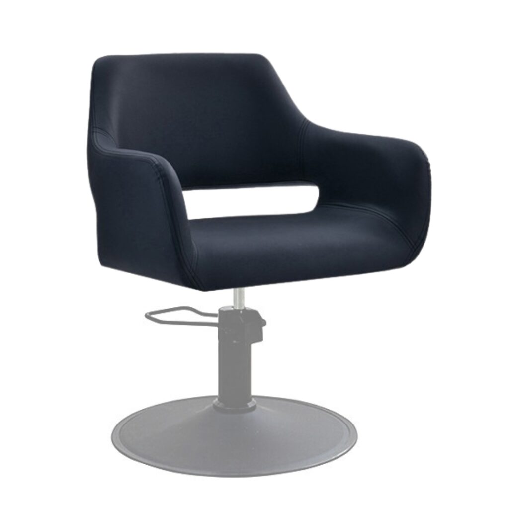 salon chair is upholstered in anti-microbial medical grade vinyl with memory foam