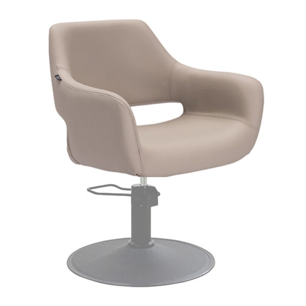 salon chair is upholstered in anti-microbial medical grade vinyl with memory foam