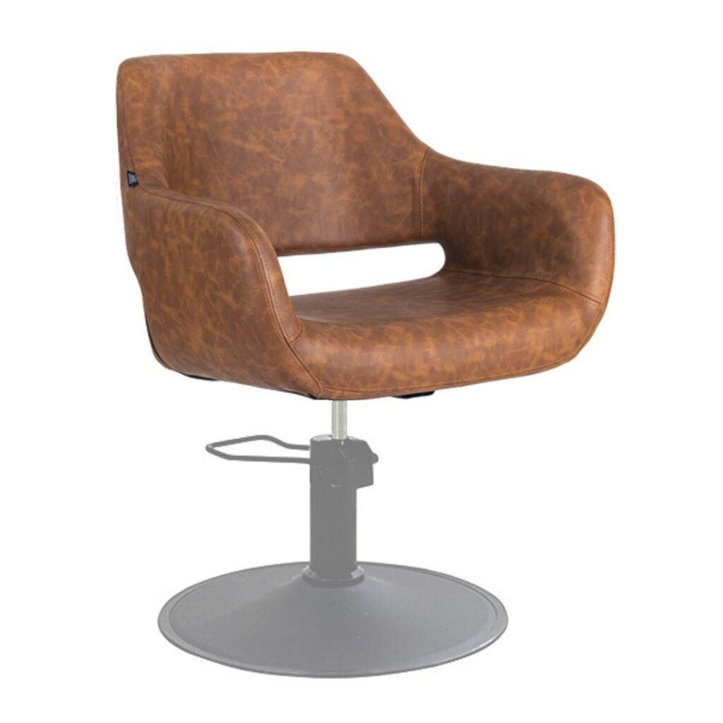salon chair is upholstered in anti-microbial medical grade vinyl with memory foam