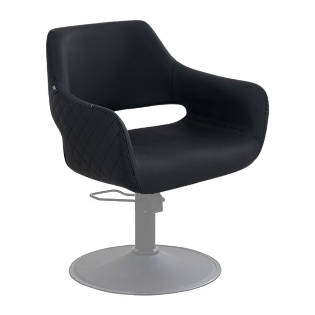 salon chair is upholstered in anti-microbial medical grade vinyl with memory foam