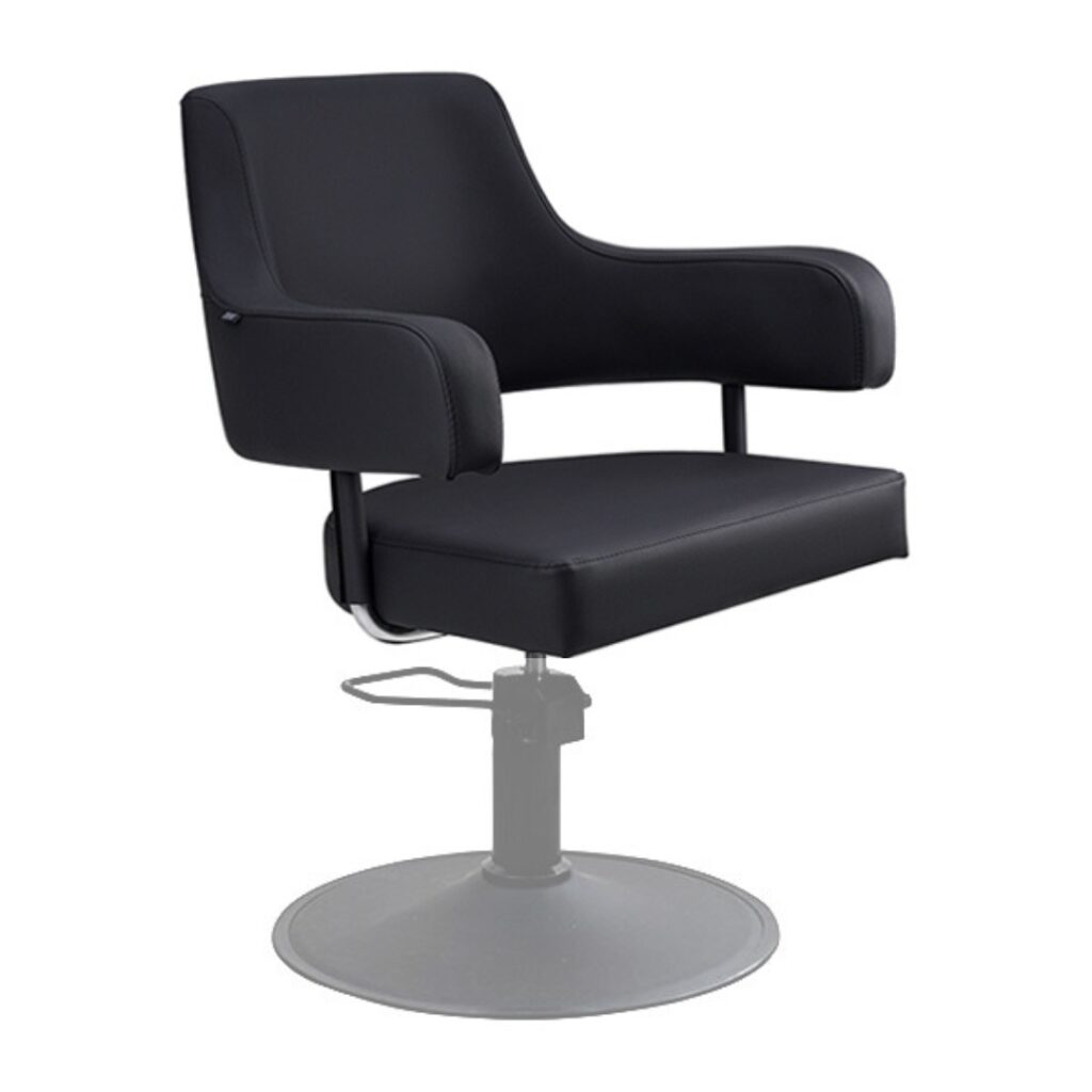 salon chair is upholstered in anti-microbial medical grade vinyl with memory foam