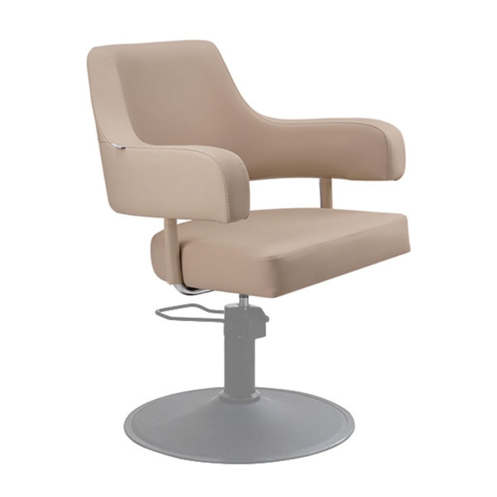 salon chair is upholstered in anti-microbial medical grade vinyl with memory foam