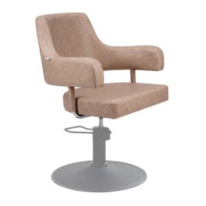 salon chair is upholstered in anti-microbial medical grade vinyl with memory foam