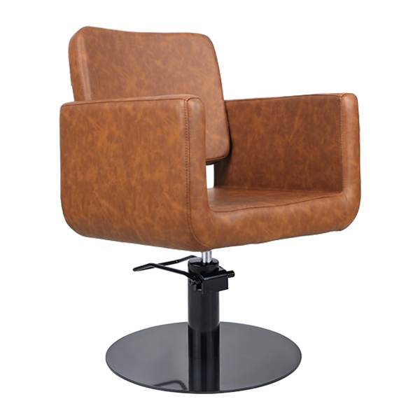 Larissa Salon Chair Tan - Round Base | DSSE Larissa Salon Chair Tan - Round Base | DSSE