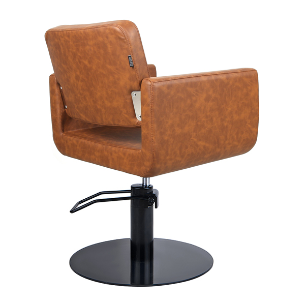 salon chair with hydraulic black round base