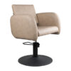 isabel hydraulic styling chair in almond vinyl with black hydraulic base perfect for your salon