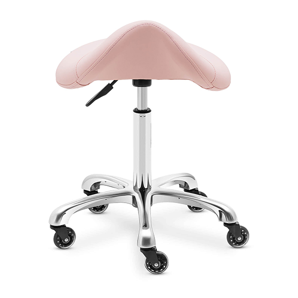 pink saddle stool with gaslift adjustment
