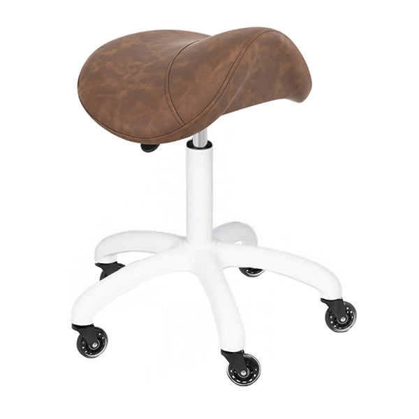 ergonomically shaped saddle seat ensures a correct sitting position, while your feet are firmly on the floor