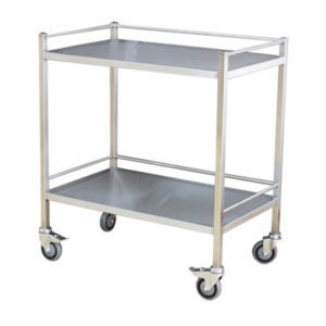 Medical Grade SS Trolley – 2 Tier Double