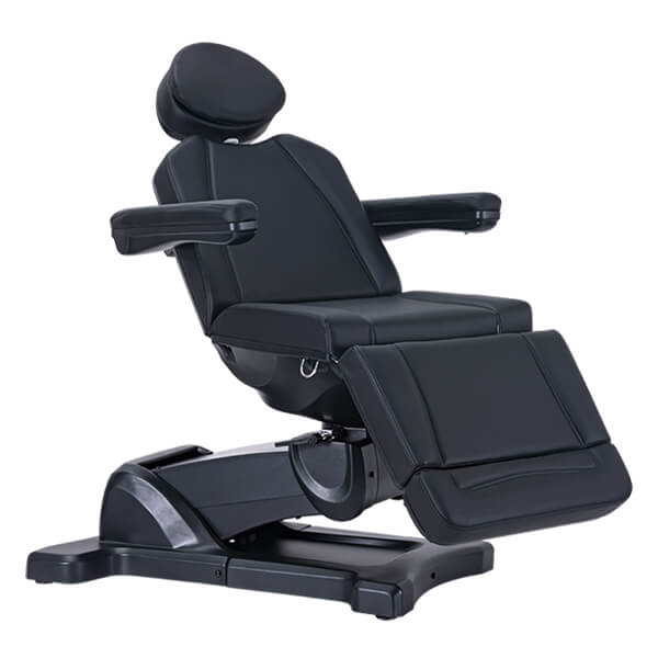 decima treatment bed black side view in chair position
