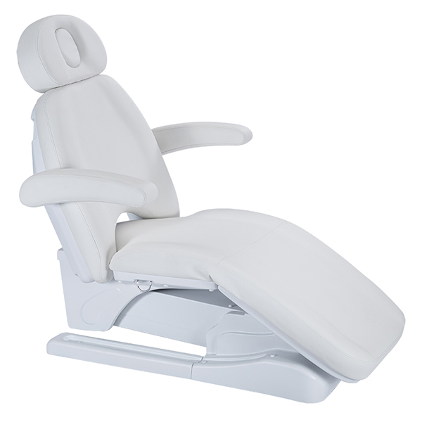 4 motor beauty bed in white with lowest height and incline