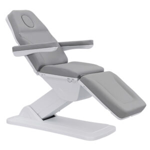 treatment bed in smoke with electric adjustment for height back and leg sections