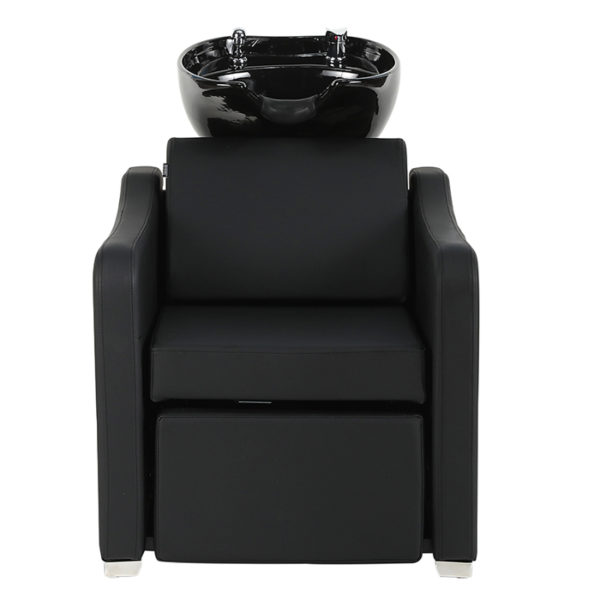 black hairdressing basin with electric recline