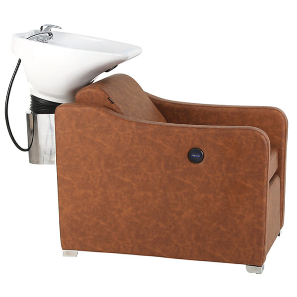 tan hairdressing basin with electric recline