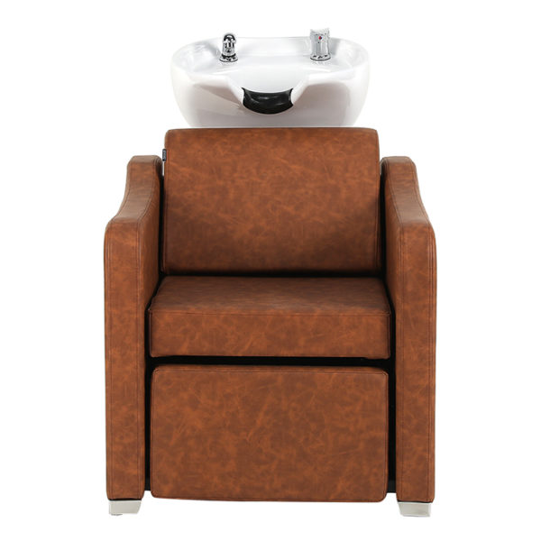 tan shampoo unit with electric recline
