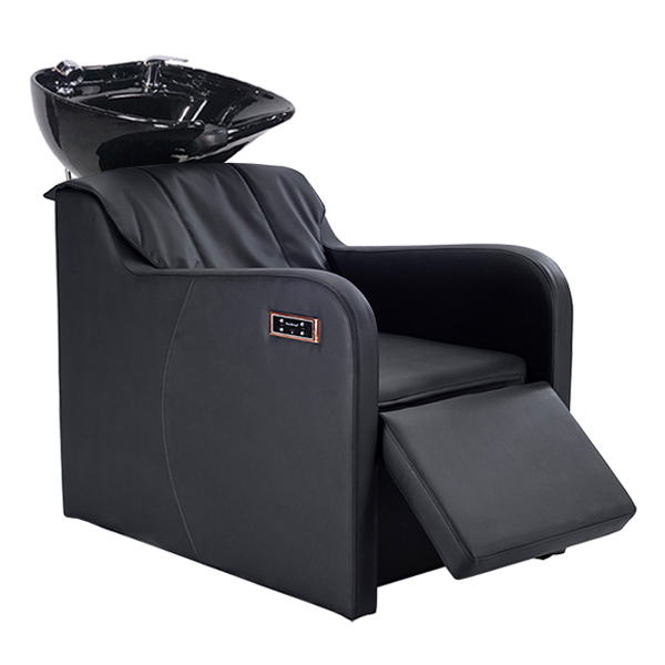 shampoo unit with electric recline and finger motion massage