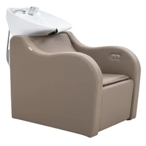 milos-electric-recliner-shampoo-unit-caramel-front-angle-view-closed-recliner